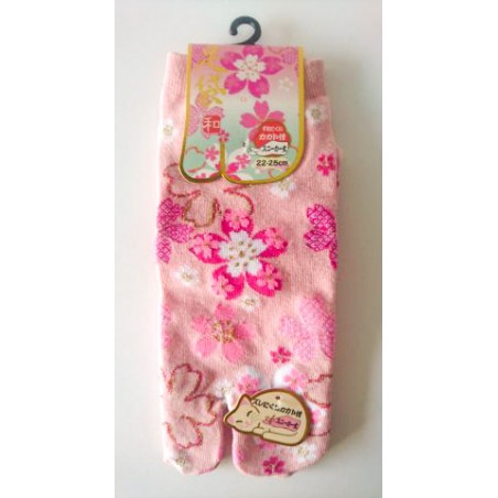 Chaussette tabi japonaise fond rose