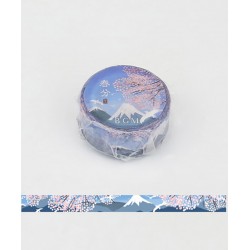 Washi tape Mount fuji under the cherry blossoms BGM Japanese stationery