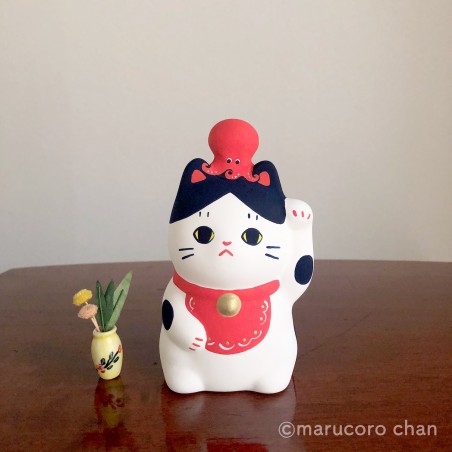 Manekineko artisanat japonais de Marucoro chan rare avec pieuvre