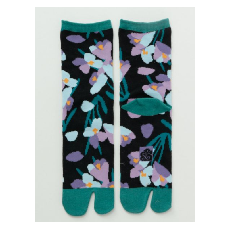 Japanese tabi cyclamen socks black