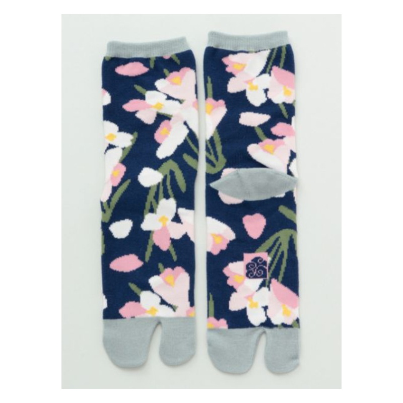 Japanese tabi cyclamen socks navy