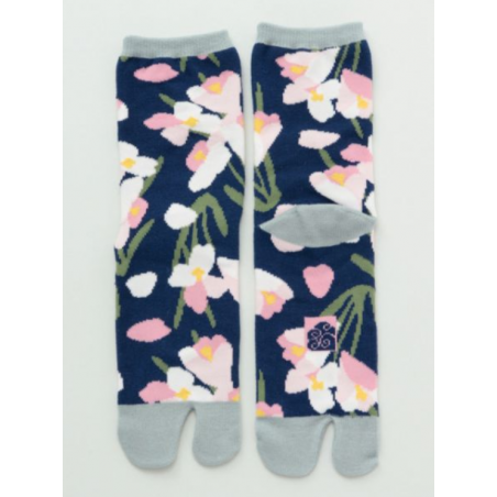 Japanese tabi cyclamen socks navy