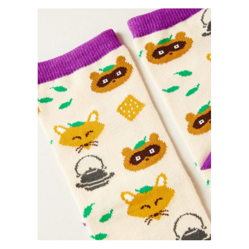 Japanese tanuki and white fox socks