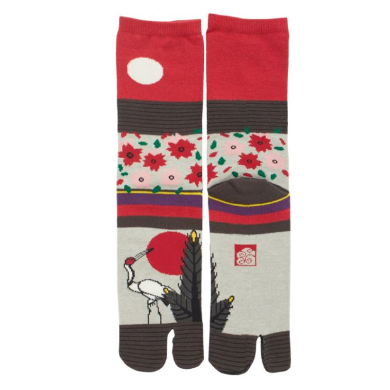 Chaussettes japonaises tabi hanafuda fabriqué au Japon Nara