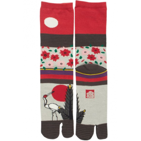 Chaussettes japonaises tabi hanafuda fabriqué au Japon Nara