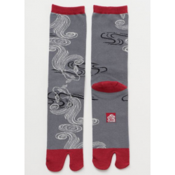 chaussettes japonaises tabi koi sur le fils de l'eau fait main à Nara Japon