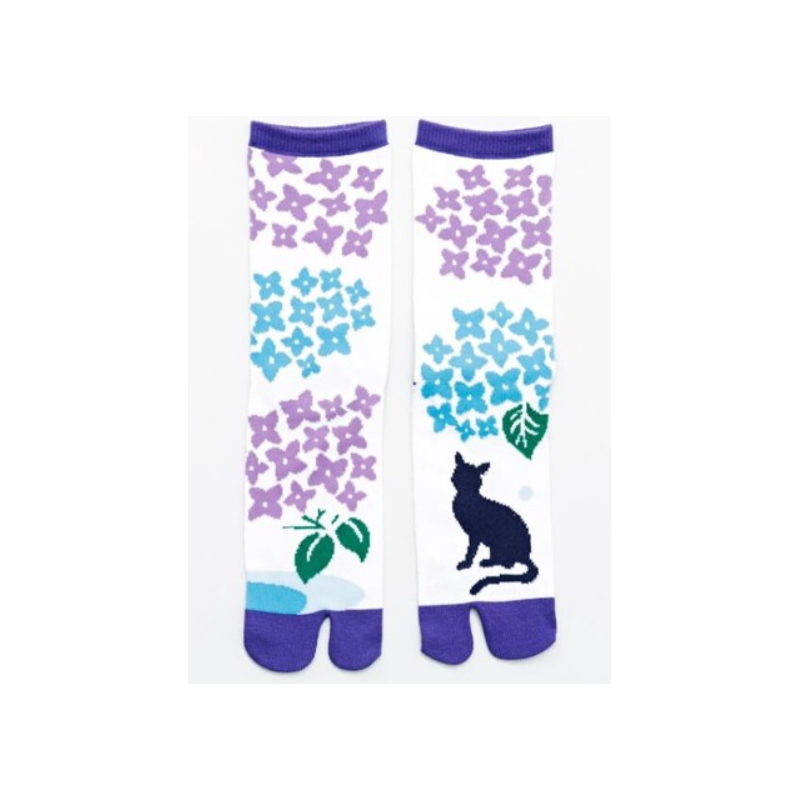 Chaussettes japonaises tabi hortensia Kaya fait main à Nara Japon