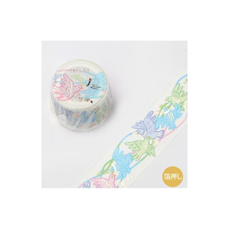 Washi tape oiseaux et dentelles BGM papeterie japonaise