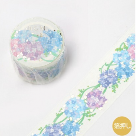 Washi tape hortensia et dentelles BGM