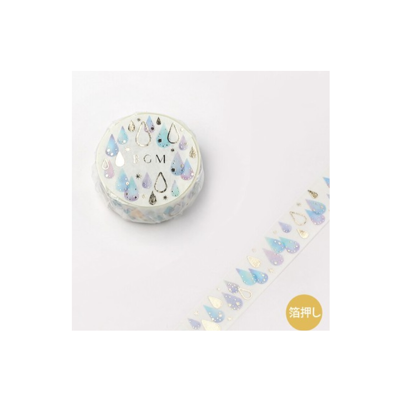 Washi tape colorful rain drops BGM