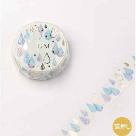 Washi tape colorful rain drops BGM