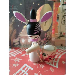 Kokeshi Rabbit making mochis