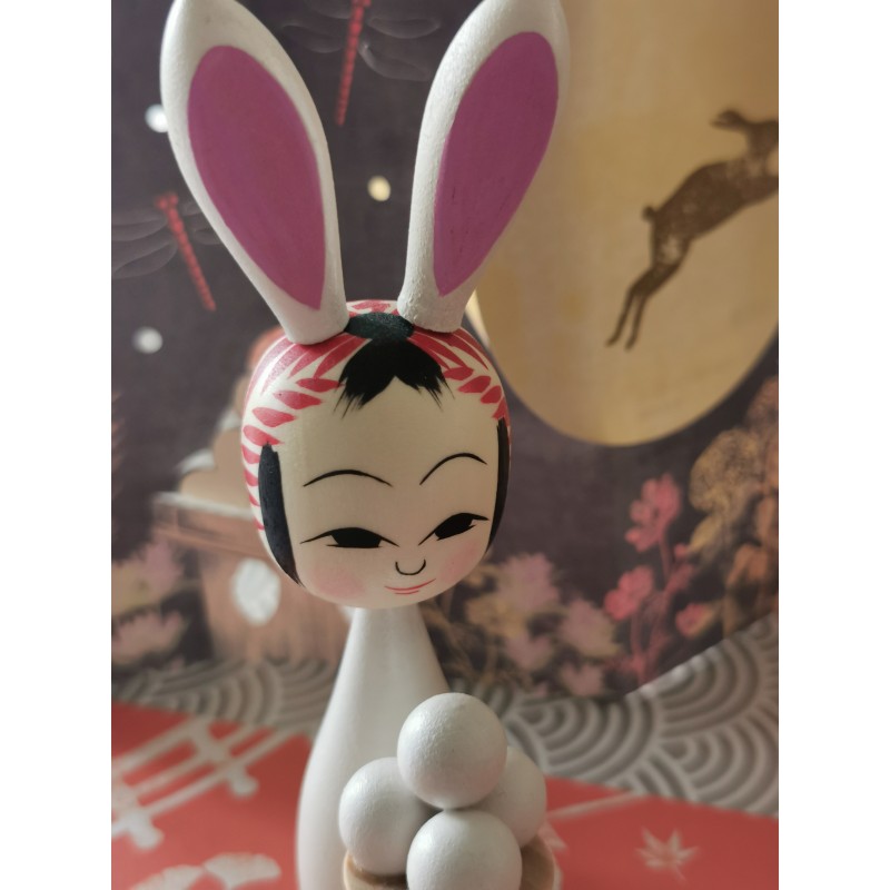 Lapin kokeshi par Wagatsuma Noboru artisanat japonais