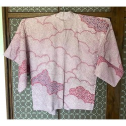 Haori shibori pink cloud...