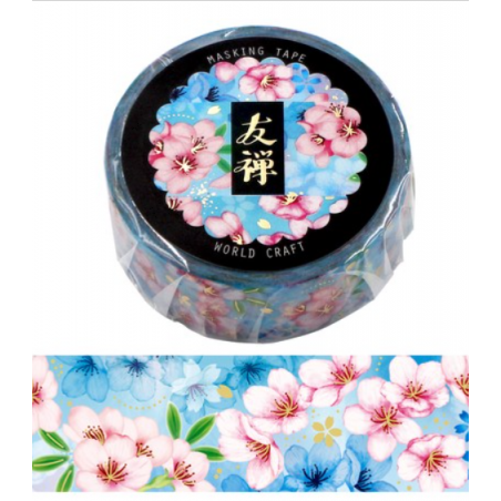 Washi tape Yuzen bleu World Craft