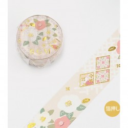 Washi tape Style japonais Camelia or tsubaki BGM papeterie japonaise