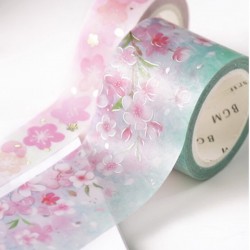 Washi tape Sakura rain japanese stationery BGM