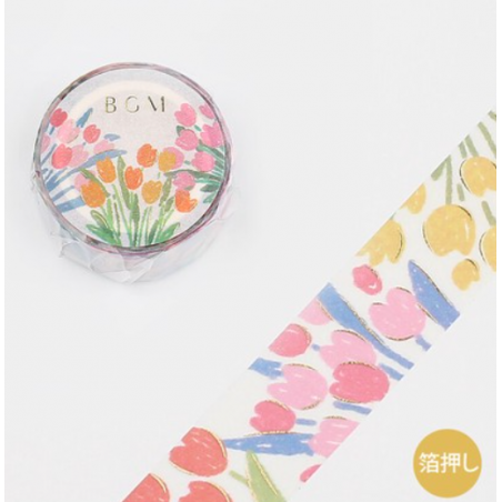 Washi tape fleurs de printemps papeterie Japon BGM