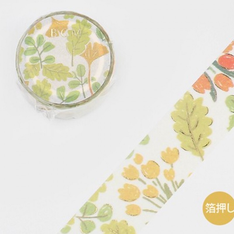 Washi tape green leaves japanese stationery BGM