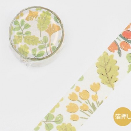 Washi tape green leaves japanese stationery BGM