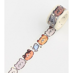 Washi tape representing small heads of naughty cats 2021 BGM