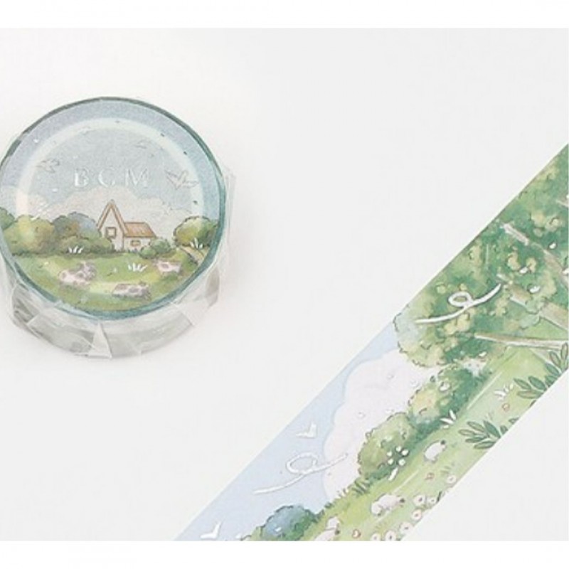 Washi tape Ranch bleu ciel collection Little world BGM