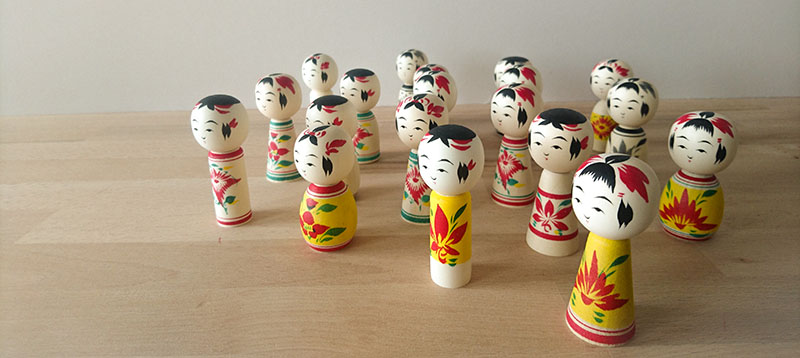 Mini kokeshi Sakurai Kokeshi poupée art collection japon Naruko Tohoku